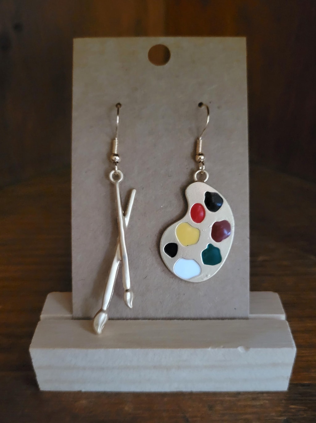 Miniblings Orecchini A Palette Da Pittore E Pennello, Gioielli Moda Fatti A Mano, Argento Placcato, 40mm