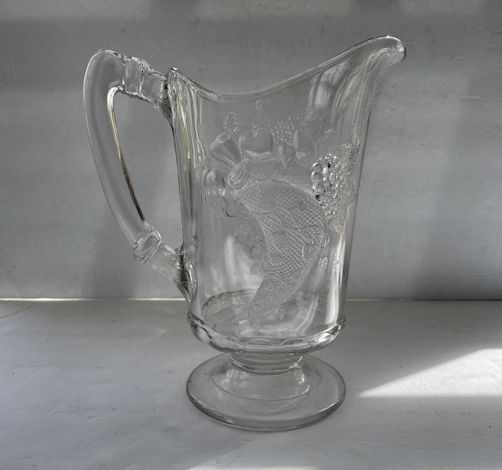 Antique Squirrel Early American Pattern Glass Milk Pitcher