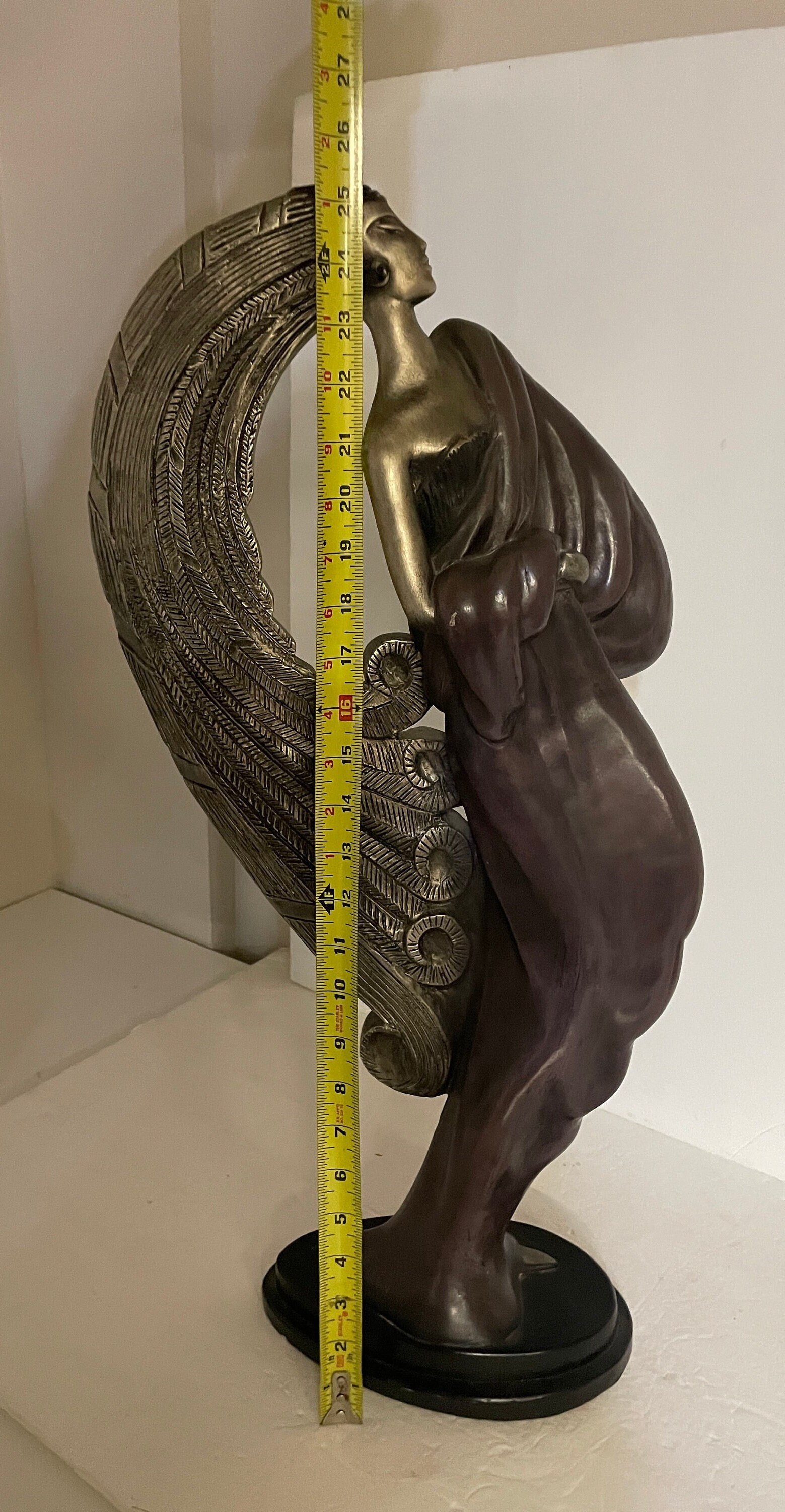 Art Deco Figure Le Clerc 1986 Austin Productions Lady Statue 26