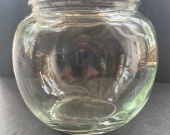 Vintage Glass Rose Bowl Flower Vase Medium 5” Made in USA. Clear Crystal Round Succulent Planter Terrarium Fish Bowl