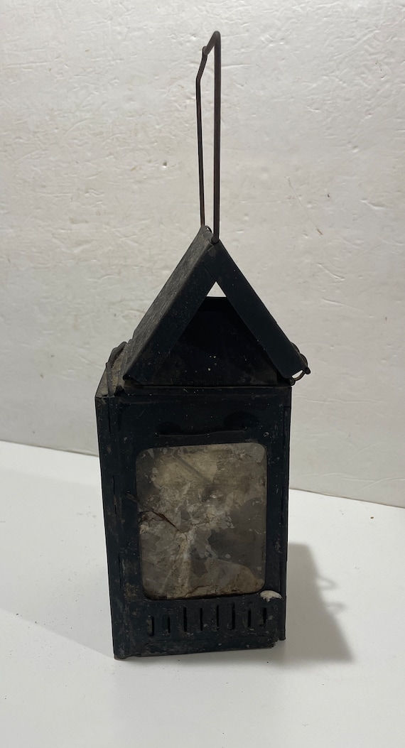 Antique WWI Lantern Folding Trench Military Lamp Original Mica