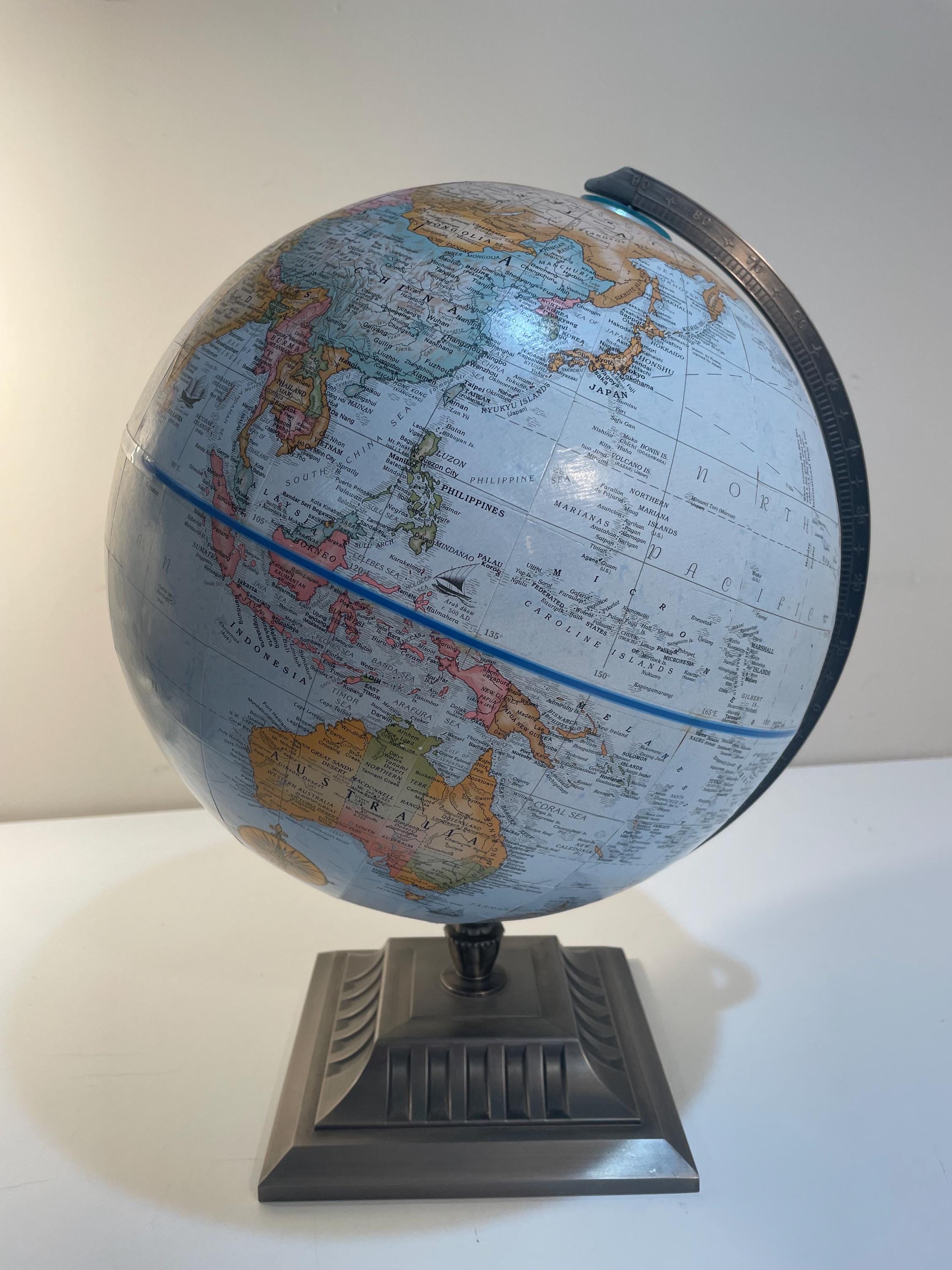 Globe World Classic Replogle Raised Relief Metal Base Tabletop 12 
