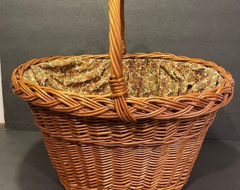 Grand panier ovale en osier du marché, pique-nique du marché, tissé à la main
