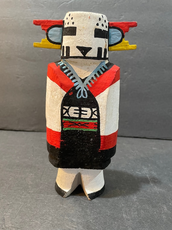 Vintage Native American Hopi Kachina Doll Hand Carved Wood Snow