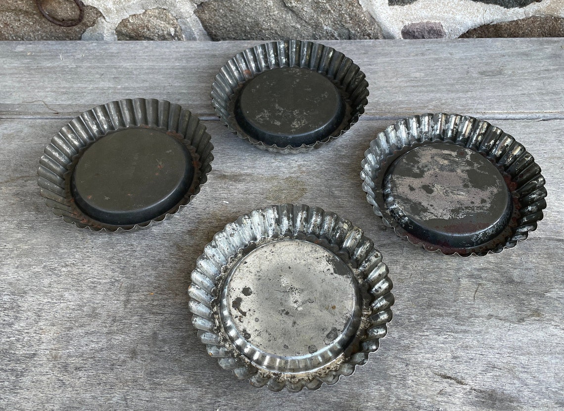 Tin FLUTED TART PANS Vintage German Kitchen Baking Decor Etsy