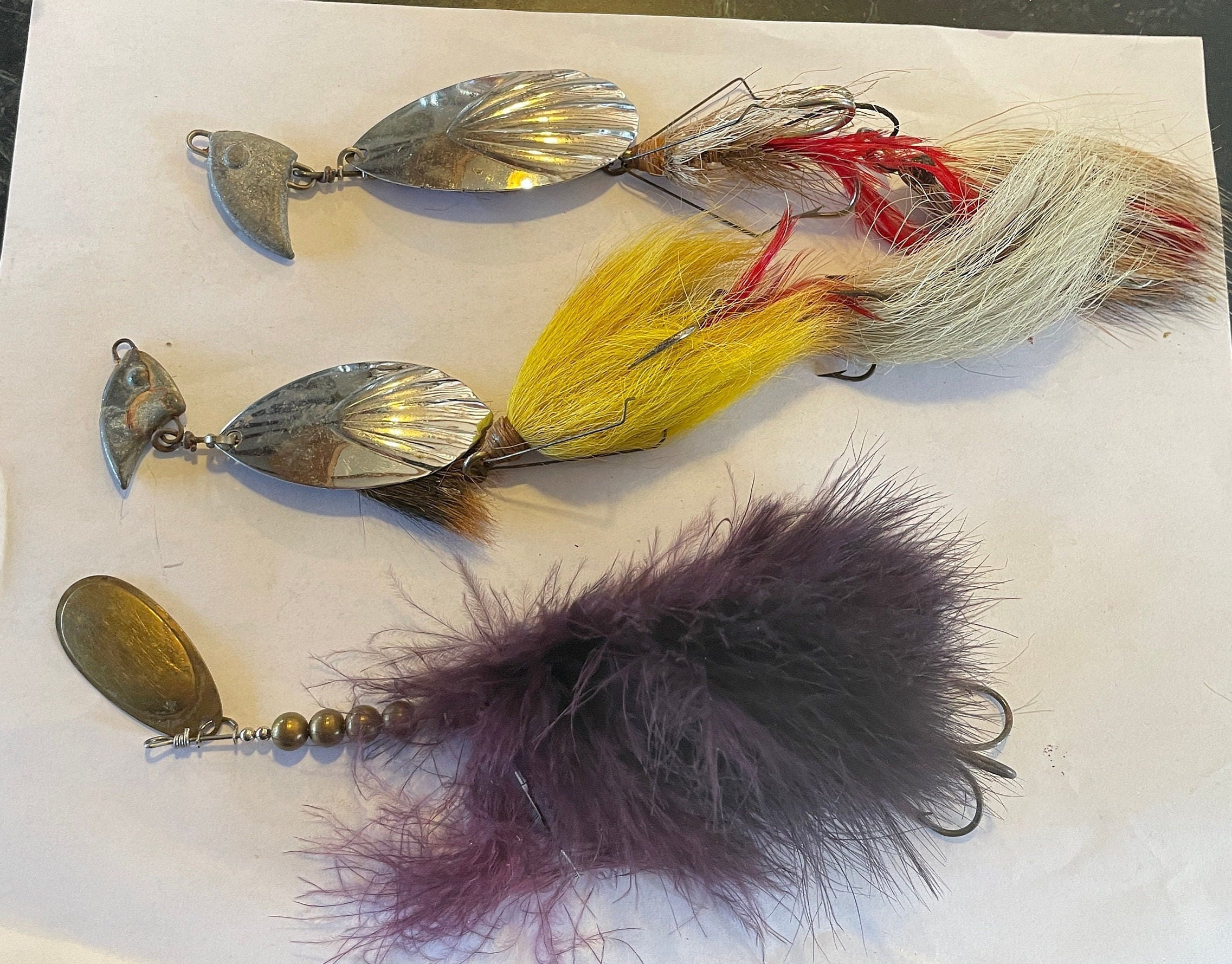 Vintage Hand Made Pike and Musky Spinning Fishing Lures Antique