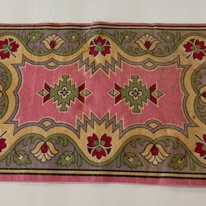 Antique Cigar Tobacco Flannel or Felt Doll House Rug Persian rug motif Vtg 1910