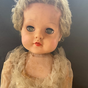 Vintage 1950’s Walking Bride Doll 26&quot; Tall Sleepy Eyes Eegee