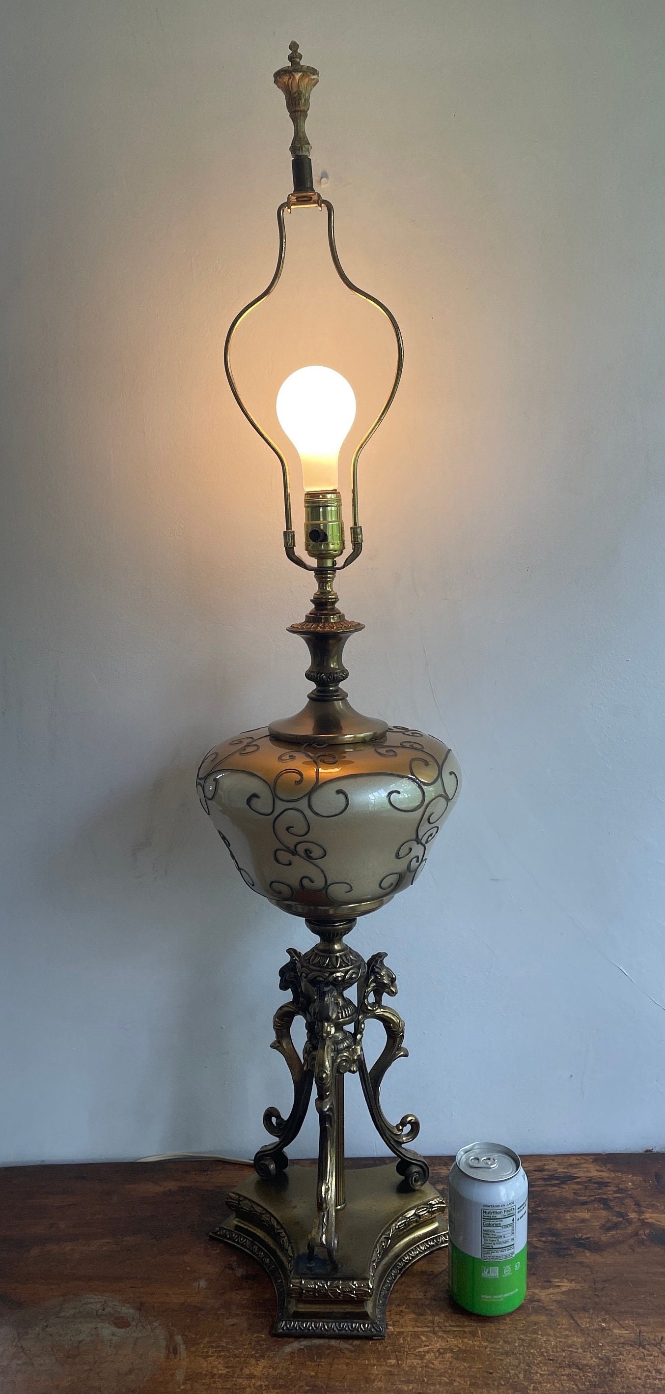 Vintage MCM Hollywood Regency Lamp Very Large 42