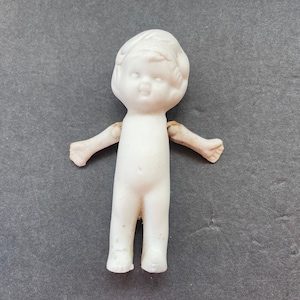 Antique Bisque Flapper Doll 3 1/2&quot; Porcelain Jointed Japan Vintage 1920s