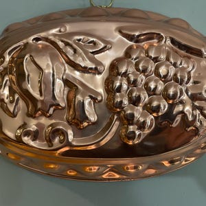 Solid Copper Mold Fruit Jello Aspic - Grape & Tulip - French Country Kitchen