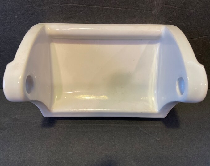 White Porcelain Toilet Paper Holder Vinage Bathroom Fixture Wall Mount