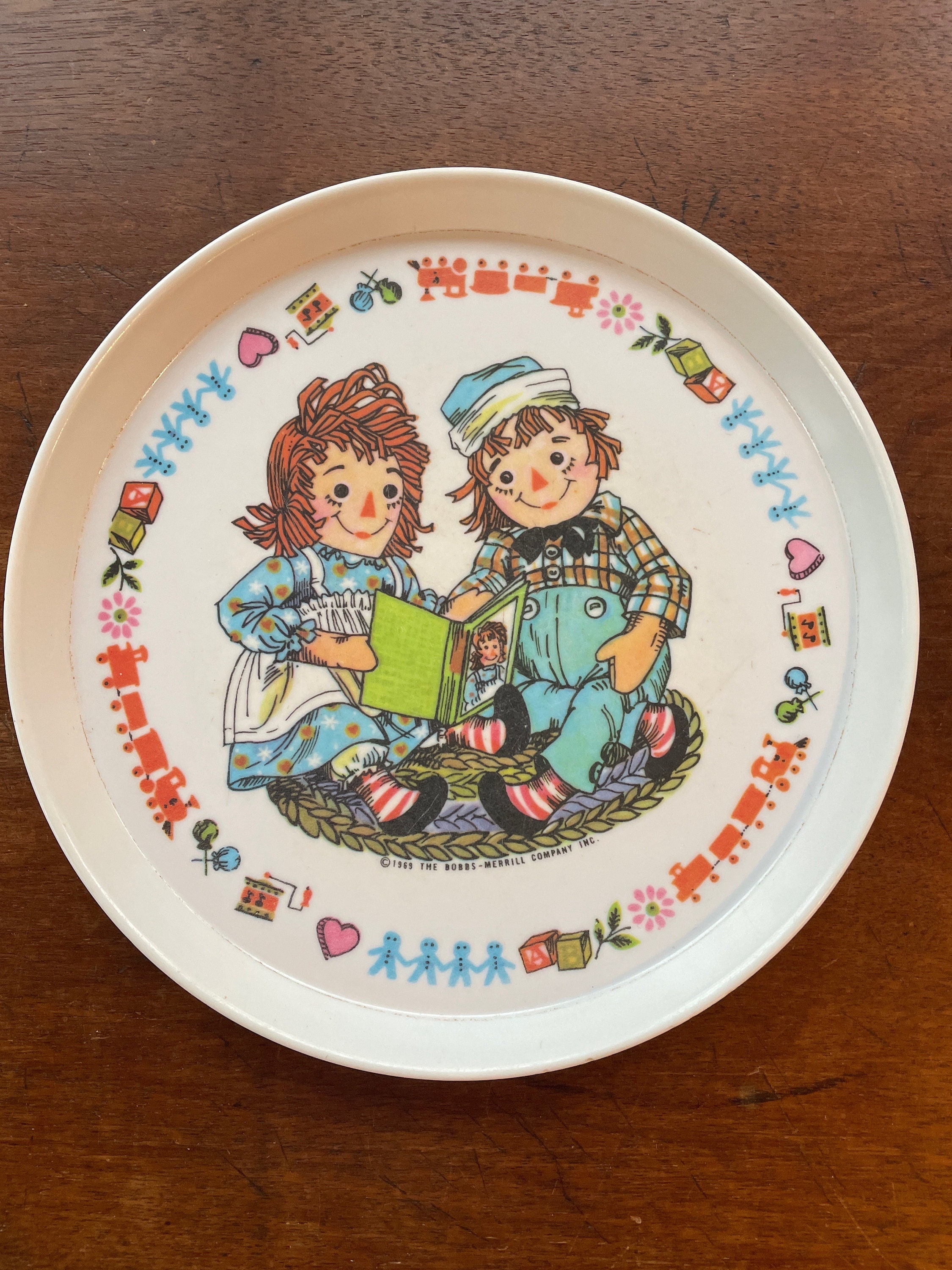 Raggedy Ann u0026 Andy Plate 限定版 1776-1976 Vintage 1969 Oneida Raggedy Ann \u0026 Andy Melamine Child\u0027s 3-Piece