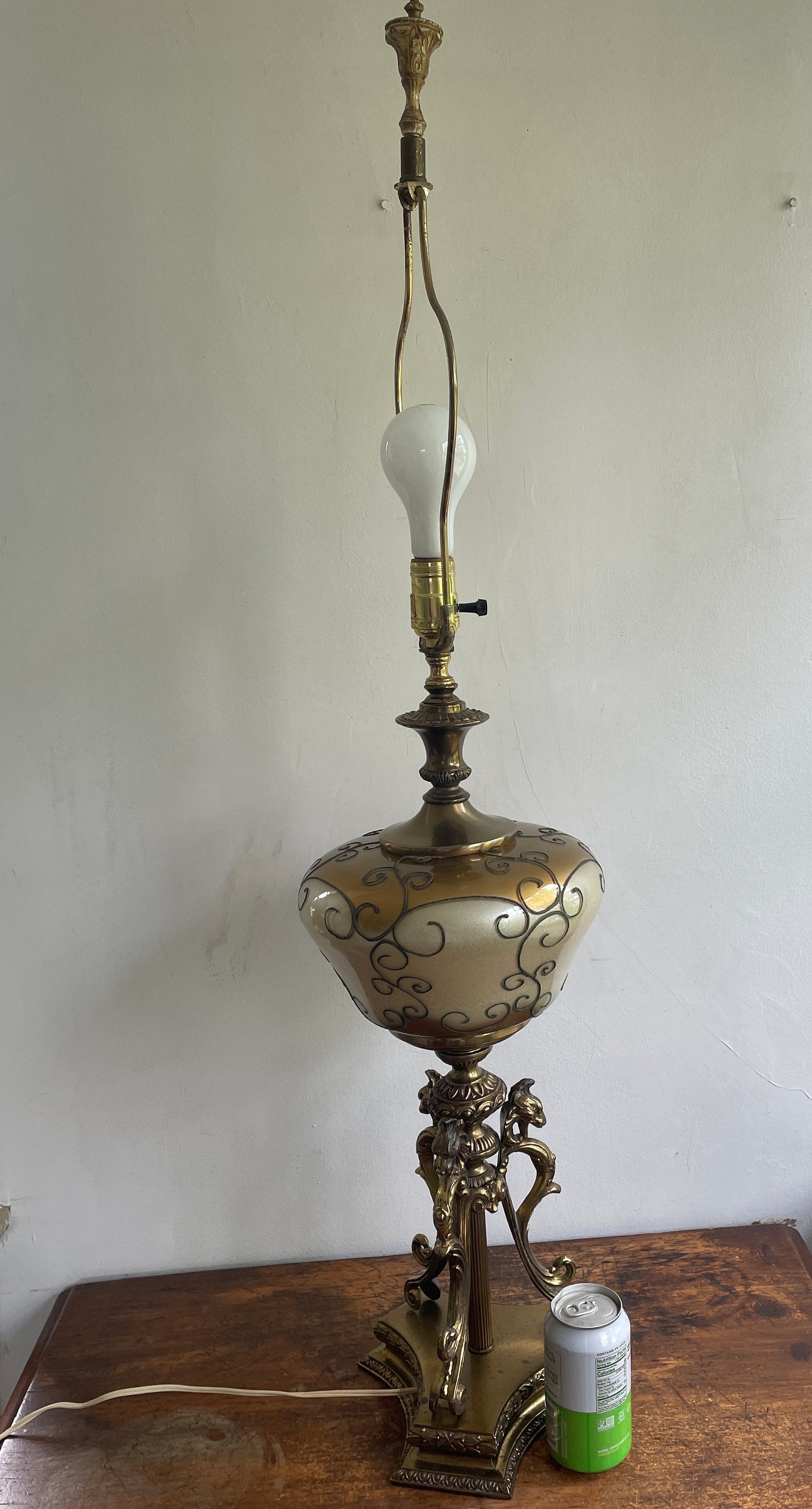 Vintage MCM Hollywood Regency Lamp Very Large 42