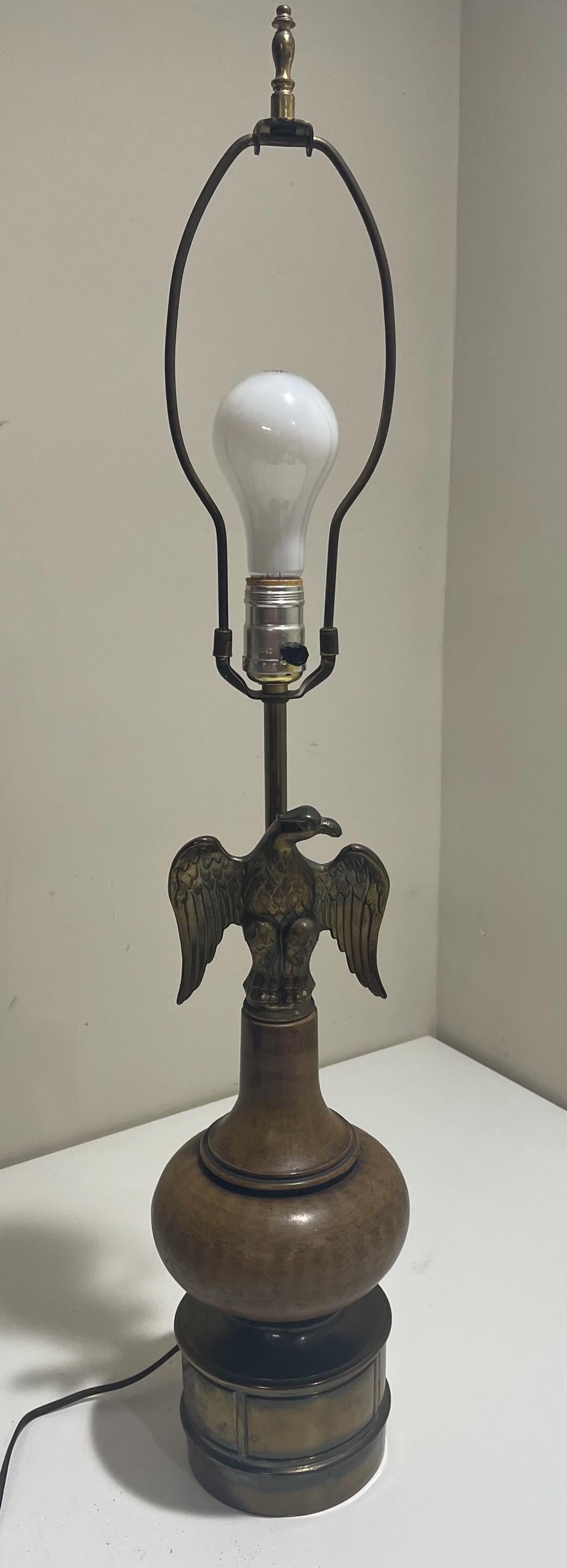 Table Lamp Federal Style Military American Brass Eagle Desk Lamp