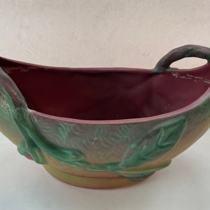 Antique WELLER POTTERY Red Mulberry Double Handle Jardiniere Excellent