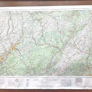 Vintage Scranton, Pa Map 1962 US Geological Society Map, Pa Poconos with Nj, Ny Large Wall Art Map