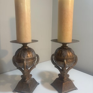 Vintage Able Casting  Inc. Bronze Candlesticks 14 Inches Tall