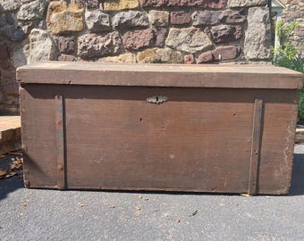 Antique Wood Trunk Immigrants Chest Dome Top Humpback Dovetail Primitive Storage