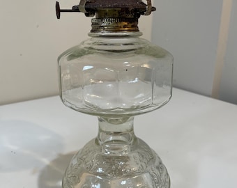 Lámpara de aceite de cristal vintage de 24 cm de alto para queroseno