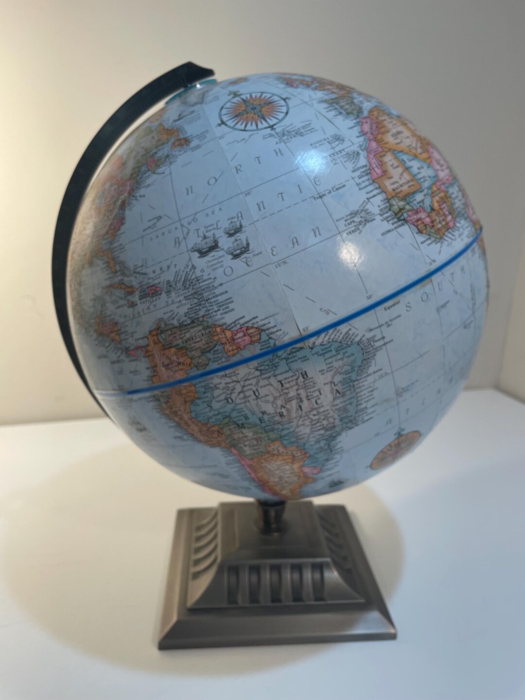Globe World Classic Replogle Raised Relief Metal Base Tabletop 12" USA ...