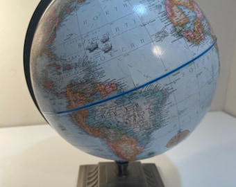 Globe World Classic Replogle Raised Relief Metal Base Tabletop 12" USA