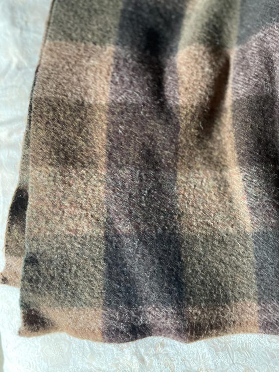 Woolrich Blanket Throw Brown Checked Plaid 100 Wool Vintage Original Made in USA Etsy Canada