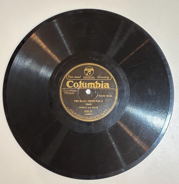 1927 Moran and Mack Two Black Crows 78 RPM Records - Minstrel