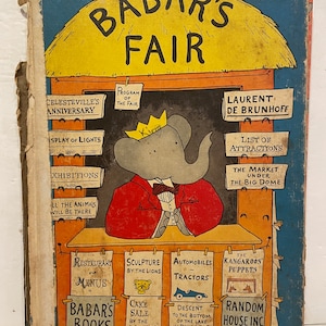 Babar&#39;s Fair by Laurent De Brunhoff Vintage 1954 Large Format Hardcover Classic Literature Babar the King Elephant