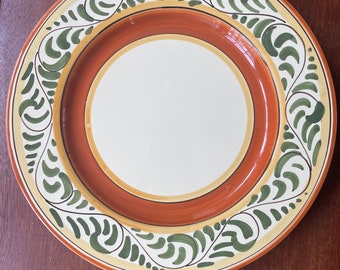 Italian Pottery Dinner Serving Plate 11 1/2&quot; Hand Painted Earthenware Made in Italy