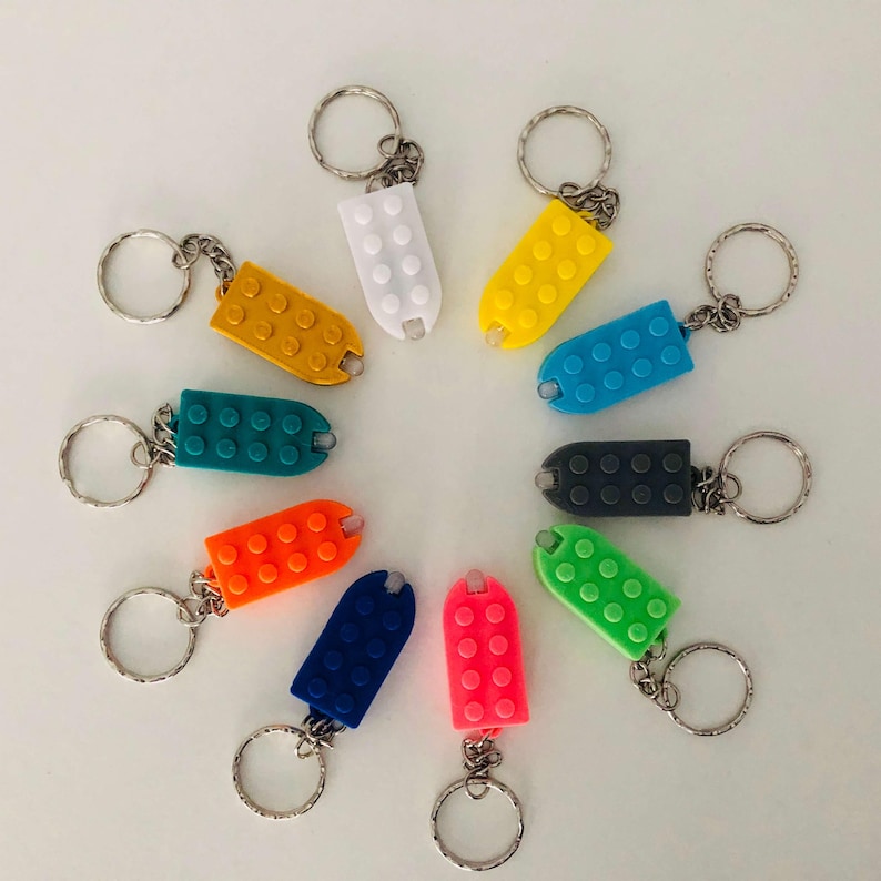 LED Keychain | Building Brick | Block Style Light up Keyring | 2x4 ...