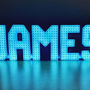 Letrero LED con nombre de ladrillo: luz nocturna personalizada en 3D