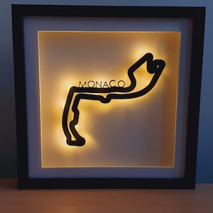 F1 Track, Framed Wall Art, Circuit Collection, LED Illuminating Light Up Race Track, World Tracks, Grand Prix, Motorsport Gift