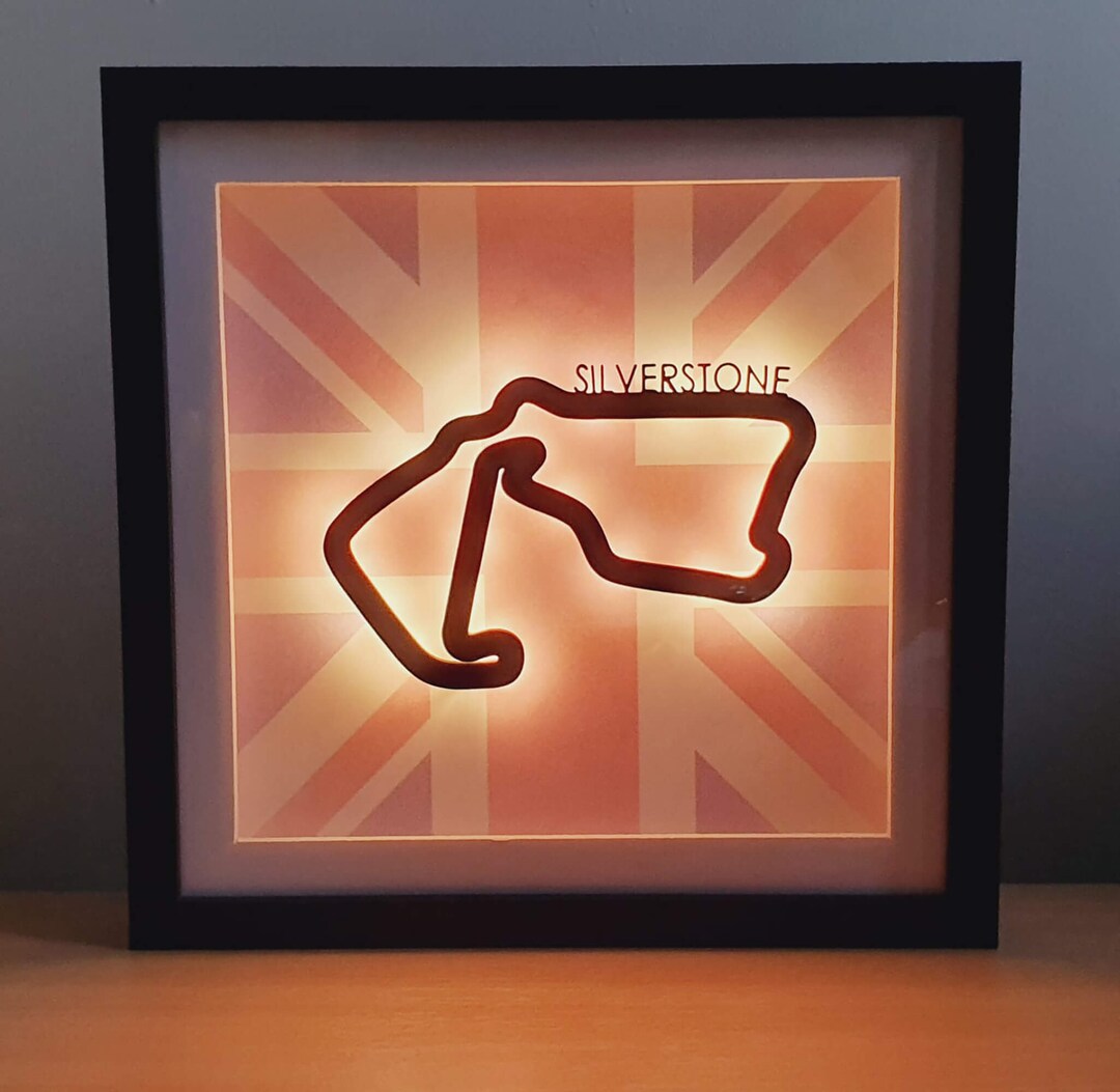 F1 Track Frame, LED Illumination Light Up, Framed Wall Art, Race Car