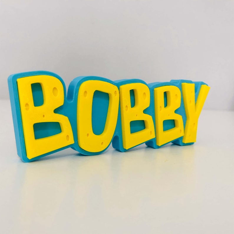Personalised Cartoon Sponge 3D Name Sign
