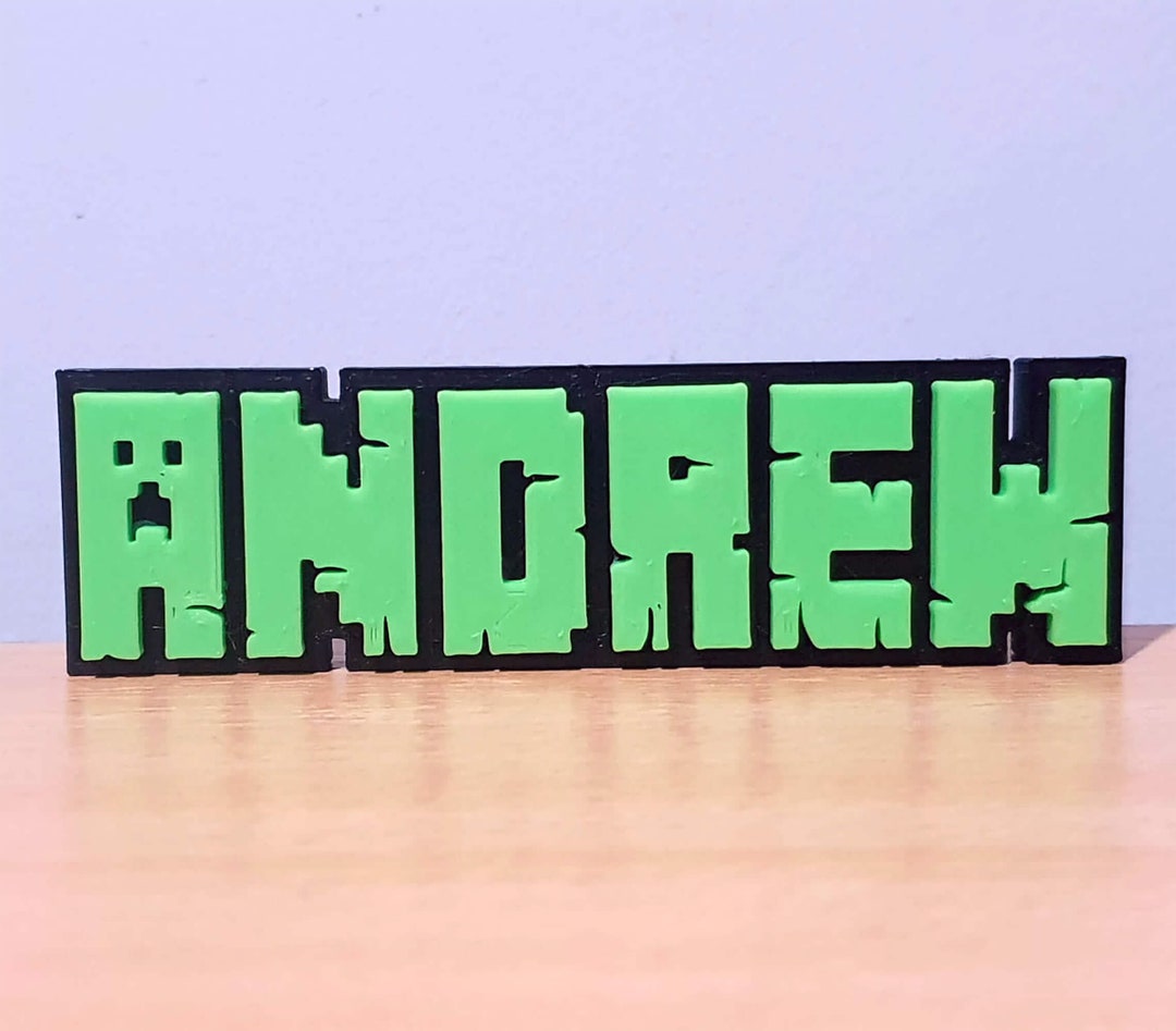 Personalised Minecraft Name Sign, Nameplate, Block Mining, Custom Desk ...
