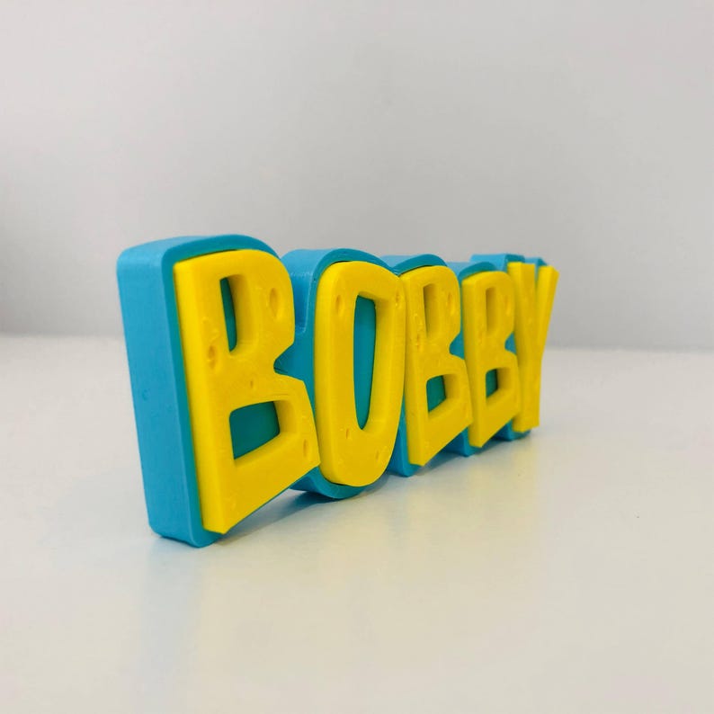 Personalised Cartoon Sponge 3D Name Sign