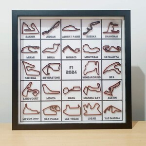 Formula 1 2024 F1 Season Circuit Collection Frame, 3D Race Track Display Wall Art, F1 Gift