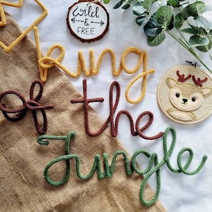 King/Queen of the Jungle Wire Sign | Welcome to the jungle l Play Room l Kids Room Wall Hanging | Jungle Decor l Jungle Bedroom