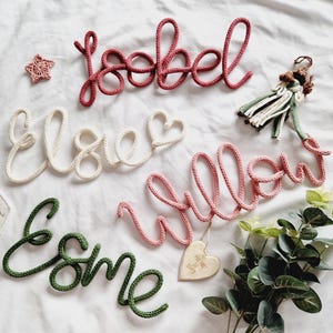 Knitted Name Sign l Nursery Name Sign l Kids Room Decor l Children's Room l Children's Decor l Nursery Decor l Nursery Wall Art image 3