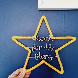 Reach for the stars l Star Decor l Nursery Quote l Wall Hanging l Nursery Decor l Children's Room Decor l Nursery Sign l Love you More image 3