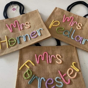 Teacher Bag l Teacher Gift l Book Bag l Personalised Jute Bag l Jute Shopper l Customised Bag l Bag for Life l Gift for Teacher