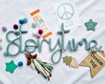 Storytime Knitted Wire Sign | Reading Corner Sign | Reading Wall Hanging| Reading Nook| Story Corner