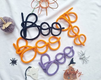 Knitted Boo Sign | Halloween Sign | Halloween Decor | Boo | Wire Writing | Halloween | Knitted Wire Writing l Halloween Ideas l