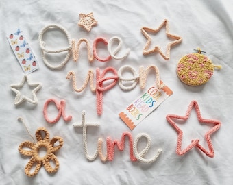 Once Upon a Time Sign l Knitted Words l Wire Writing Nursery Decor l Reading Corner l Story Corner l Book Nook l Kids Room l Nursery