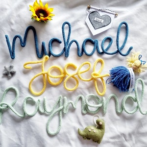 Knitted Name Sign l Name Sign l Kids Room Decor l Children's Room l Children's Decor l Nursery Decor l Wall Hanging image 6