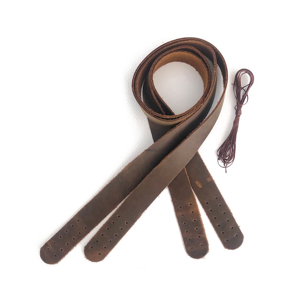 Handmade Genuine Leather Strap, Old Towne Folklore Brown Strap, Replacement Leather Sewing Purse Strap, 21mm Wide, 75cm Length