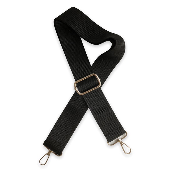 Black Nylon Strap for Bag Crossbody Purse Strap Replacement, 1.5"(38mm width) Adjustable Purse Strap Crossbody Bag Strap Handbag Nylon Strap