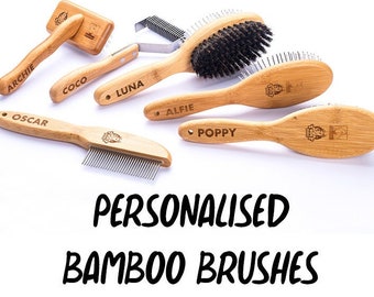Custom Pet Dog Cat Brush Personalized Dog Gift Grooming Bamboo Birthday Gift Present Cat Comb Christmas Gift Brosse pour Noeud Chat