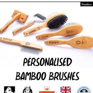 Custom Pet Dog Cat Brush Personalized Dog Gift Grooming Bamboo Birthday Gift Present Cat Comb Christmas Gift Brosse pour Noeud Chat image 1